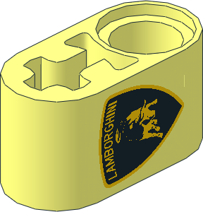 Technic Beam  2 Liftarm with Lamborghini Logo Pattern