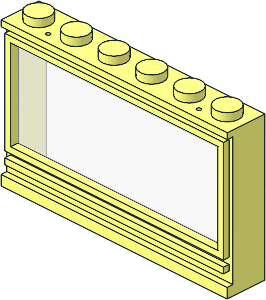 Window  1 x  6 x  3 Panorama with Solid Studs, Holes (Complete)