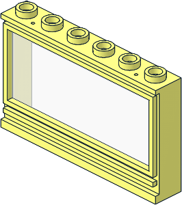 Window  1 x  6 x  3 Panorama with Hollow Studs, Holes (Complete)