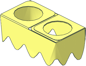 Minifig Skirt  0.7L with 11 Diamond Points (Formed)