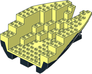 Boat Stern 12 x 14 x  5.333 with Black Bottom