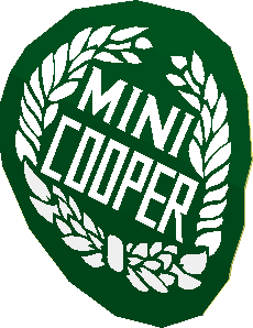 Sticker  1.6 x  1.6 Round with Mini Cooper Logo (Formed)