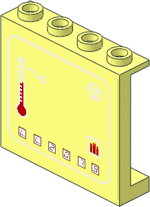 Panel  1 x  4 x  3 Reinforced with Thermometer, Radioactivity Symbol and 'LL2079' in White Squares Sticker