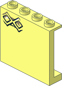 Panel  1 x  4 x  3 Reinforced with Diamond Bricks and Eyes Sticker on Inside and Diamond Bricks Type 1 Sticker on Outside