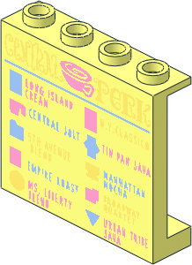 Panel  1 x  4 x  3 with "CENTRAL PERK" Menu Pattern