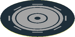 Sticker  1.7 x  1.7 Round with Light Grey Circles and Stripes