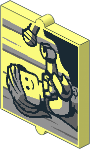 Glass for Window  1 x  2 x  2 without Sill with Woman Playing Piano Pattern