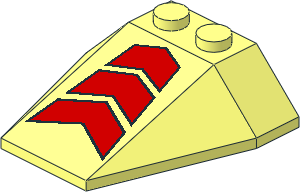 Wedge  4 x  4 Triple with Red Chevrons Pattern