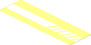 Sticker  1.2 x  3.9 with White Divided Left Front Stripes