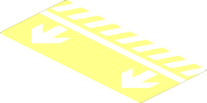 Sticker  1.9 x  3.9 with White Short Lines and Arrows Right