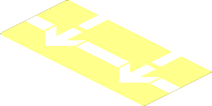 Sticker  1.9 x  3.9 with White Broken Line and Arrows