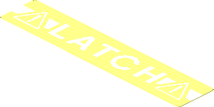 Sticker  0.8 x  3.9 with White 'LATCH' and Exclamation Marks in Triangles