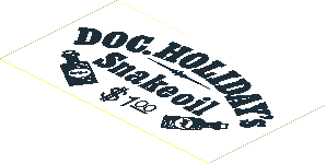 Sticker  2.5 x  4.5 with "DOC. HOLIDAY's Snakeoil" Sign