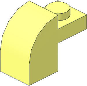 Brick  2 x  1 x  1.333 with Curved Top