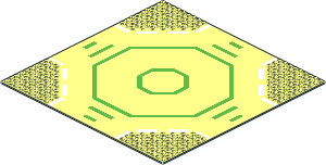 Baseplate 32 x 32 Road 9-Stud Landing Pad with Green Octagon