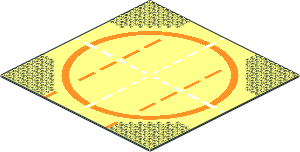 Baseplate 32 x 32 Road 9-Stud Landing Pad Type 3 (Orange) Pattern
