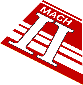 Sticker  4.6 x  2.9 Tail Right with White "Mach II" and Stripes