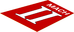 Sticker  2.7 x  2.7 Trapezoid Left with White "Mach II"