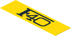 Sticker  0.8 x  2.8 with "F40" on Yellow Background