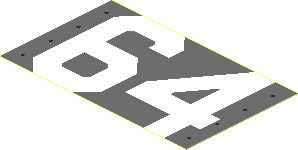 Sticker  1.8 x  3.0 with White "64" and Rivets