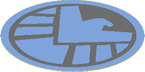 Sticker  1.8 x  1.8 Round with Medium Blue SHIELD Logo on Dark Bluish Grey Background