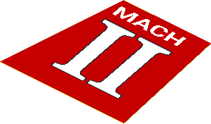 Sticker  2.7 x  2.7 Trapezoid Right with White "Mach II"