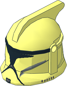 Minifig Helmet SW Clone Trooper Phase I with Grey Markings and Black Visor Pattern