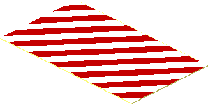 Sticker  1.1 x  1.8 Diagonal Red White Stripes Right Up