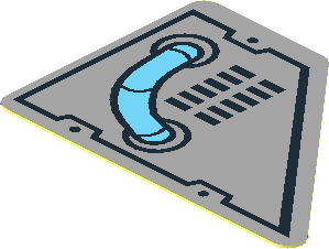 Sticker  1.1 x  1.6 Trapezoid with Medium Azure Hose and Black Vents