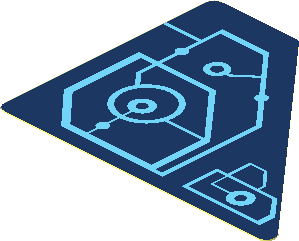 Sticker  2.0 x  2.5 with Medium Azure Schematic Circles and Lines - Right Angle