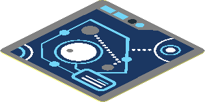 Sticker  1.7 x  1.7 with Medium Azure and White Connected Circles and Lines