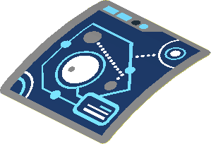Sticker  1.7 x  1.7 with Medium Azure and White Connected Circles and Lines (Formed)