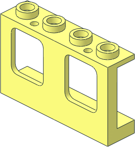 Window  1 x  4 x  2 Plane with Single Hole Top and Bottom for Glass