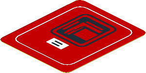 Sticker  1.5 x  1.8 Red with Containment Unit