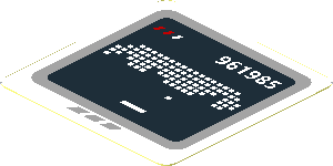 Sticker  1.8 x  1.8 Black Screen with "961985" and Pixelated Graphics