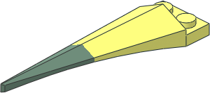 Plate  1 x  2 with Tooth and Flexible Sand Green Tip