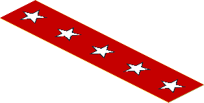 Sticker  0.8 x  3.9 with  5 White Stars with Black Outline