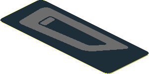 Sticker  0.8 x  2.0 with Dark Bluish Grey Air Vent on Black Background Left