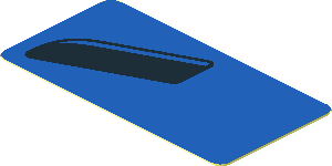 Sticker  0.9 x  1.8 with Black Air Vent on Blue Background Left