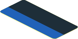 Sticker  0.8 x  1.8 with Black Stripe on Blue Background