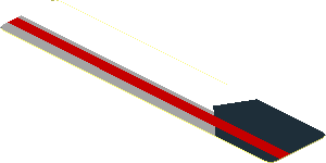 Sticker  0.8 x  3.8 with Red Line on Black, Grey and White Background Right