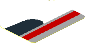 Sticker  1.2 x  0.8 with Red Line on Black, Grey and White Background Right