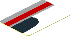 Sticker  1.2 x  0.8 with Red Line on Black, Grey and White Background Left