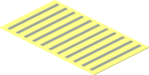 Sticker  1.1 x  1.9 with 11 Grey Stripes on Clear Background