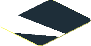 Sticker  1 x  0.8 with White Trapezoid on Black Background Left