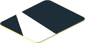 Sticker  1 x  0.8 with White Trapezoid on Black Background Right