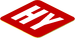 Sticker  0.8 x  0.8 with Red "HY" in White Square on Red Background