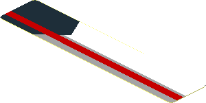 Sticker  0.8 x  3.8 with Red Line on Black, Grey and White Background Left