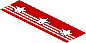 Sticker  1.2 x  3.9 with  3 White Stars and Stripes