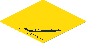 Sticker  1.8 x  1.8 with Black Air Vents on Yellow Background Left